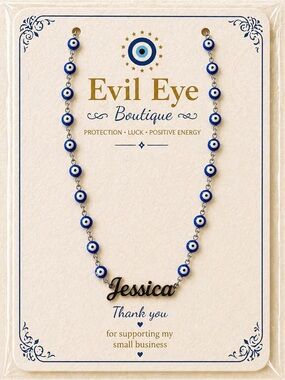 "Jessica" Personalized Blue Necklace